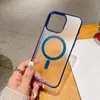 Capa de celular aplicável iPhone15ProMax magnética fosca Apple 14promax transparente acrílica capa protetora