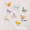 Pendientes de aleación con forma de mariposa con forma de gota de aceite y diamantes, llaveros colgantes, hechos a mano, venta al por mayor.