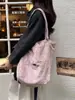 511222 Bolso de Hombro Estampado de Leopardo Retro con Cierre de Cordón Bolso de Lona con Cierre de Cordón Peludo Versátil para Otoño e Invierno Bolso de Hombro