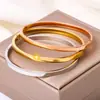Pulsera de Acero Inoxidable Brillante de 4 mm Venta Caliente Transfronteriza Hebilla de Moda Apertura en Forma de Huevo Pulsera de Acero de Titanio Chapada en Oro de 18 Quilates