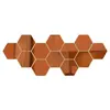 12 peças de adesivos de parede espelhados hexagonais acrílico DIY adesivos de parede autoadesivos sala de estar varanda corredor escadas adesivos de espelho