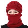 Chapéu Lã Feminina Chapéu de Uma Peça Outono e Inverno Meia-idade e Idoso Forrado de Lã Engrossado Quente Chapéu Cachecol Proteção para os Ouvidos à Prova de Vento Baotou Chapéu Cabelo