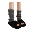Cubiertas para calcetines, Cubiertas para calcetines de otoño e invierno, Calcetines de punto para mujer hasta la pantorrilla, Estilo coreano casual con rizo, Calcetines lindos y dulces estilo preppy hasta la pantorrilla
