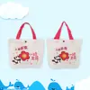 Bolsa de Lona Estilo Ins de Dibujos Animados en Stock Bolsa de Regalo con Logo Bolso Escolar Bolsa de Lona Tamaño Pequeño