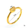 Anillo Nuevo Ins de Nicho Simple Láser Corazón Pequeño para Mujer Acero de Titanio Chapado en Oro de 18 Quilates Anillo de Gama Alta que No se Desvanece