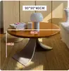 Mesa de Centro Redonda de Madera Maciza Estilo Antiguo Medio Sala de Estar Mesa de Comedor Redonda para el Hogar Mesa Baja Pequeña de Diseñador Moderno Apartamento Pequeño