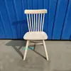 Cadeira de Jantar Simples Estilo Nórdico em Madeira Maciça com Encosto em Forma de Chifre para Uso em Casa e Cafeteria, Sem Acabamento