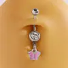 Anillo de Acero Inoxidable para Ombligo Transfronterizo con Colgantes de Corazón, Fruta y Flor, Joyería de Piercing de Ombligo Personalizada Estilo Europeo y Americano