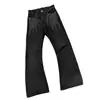 Jeans de pierna acampanada bordados tridimensionales estilo retro americano para hombre y mujer, pantalones de tendencia para primavera y otoño, corte slim recto