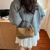 Bolso Cruzado Retro de Ante con Retazos de un Solo Hombro para Mujer Diseño de Nicho Bolso Almohada Bolso de Mano de Moda para Viajes Diarios Bolso Cruzado Personalización