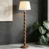 Luminária de chão cilíndrica de madeira maciça de luxo leve para sala de estar ao lado do sofá, luminária de piso decorativa minimalista nórdica para quarto