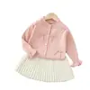 Chaqueta de Otoño para Bebé Niña, Nuevo Cárdigan de Otoño, Conjunto Elegante de Dos Piezas para Niñas, Conjunto de Suéter para Niños