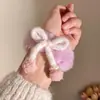 Elástico de Cabelo com Laço de Lã para Crianças, Lindo Elástico de Pelúcia para Rabo de Cavalo, Elástico de Borracha Artesanal DIY, Acessórios de Cabelo para Meninas