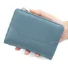 Nueva Cartera Corta para Mujer - Estilo Coreano, Patchwork de Rayas Simples, Botón a Presión, Portatarjetas de Piel Suave, Billetera con Cremallera para Monedas