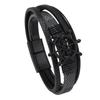 Joyería Original Europea y Americana Moda Cordón de Cuero Aleación Cierre Magnético Pulsera Pulsera de Rueda de Barco para Hombres Cadena de Joyería