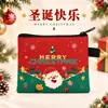 Nova nécessaire de lona com zíper temática de Natal, bolsa fofa de papelaria em desenho animado, bolsa de embalagem para presente de papelaria infantil, personalizável