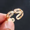 Anillo Abierto de Cadena Retro Estilo Europeo y Americano Transfronterizo, Diseño Más Vendido, Anillos de Pareja Personalizados y Sencillos