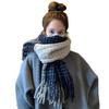 Cachecol tipo cashmere feminino outono e inverno all-matching xadrez pied-de-poule aquecedor de pescoço espesso cachecol xadrez alta qualidade 2023 Novo