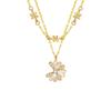 Collar de Plata de Ley 925 Margarita Pequeña Diseño de Nicho para Mujer Cadena para Clavícula de Lujo de Entrada Colgante de Flor Fritillaria Blanca Ins