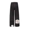 Jeans com Design Retro Americano Invertido para Homens e Mulheres, Novas Calças de Verão Largas de Perna Reta Comprimento Total