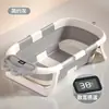 Nueva Tina de Baño para Bebé Sensible a la Temperatura Cubeta de Baño para Recién Nacidos Plegable Cuatro Veces Puede Sentarse o Acostarse Cubeta de Baño para Bebé Cubeta de Ducha Portátil