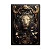 Escultura Metálica Rey Gorila Pintura en Lienzo León Dorado Tigre Ciervo Póster Escultura de Animales Arte Decorativo Pared