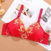 Nuevo sujetador push up para pecho pequeño ropa interior femenina sujetador fino sin aros bordado realce de senos transpirable belleza en la espalda