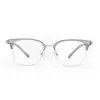 Gafas de Media Montura Estilo Retro Línea de Cejas Anti-Luz Azul para Hombre Montura TR 8088 Montura Metálica para Gafas Danyang Gafas para Miopía Venta al por Mayor