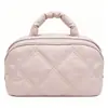 En Stock Amazon Bolsa de Maquillaje Portátil de Viaje Rellena de Algodón, Bolsa de Almacenamiento de Artículos de Tocador Transpirable de Gran Capacidad, Bolso de Mano de Alta Gama