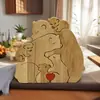 Set de Nuevos Rompecabezas de Madera Transfronterizo: Osos Sentados con Piernas Cruzadas, Madre e Hijo, una Cálida Escena Familiar, Decoración del Hogar de Madera Maciza, Arte Hecho a Mano