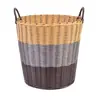 Cesta de Lavandería Tejida de Plástico, Cesta de Almacenamiento, Cesta de Juguetes, Cesta para Ropa Sucia, Cesta de Lavandería para el Hogar, Cesta Tejida tipo Ratán