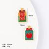 Antiguos accesorios navideños de oro mate, cuentas de manzana, colgante de fruta de la paz, cuerda roja tejida a mano, joyería, material de bricolaje