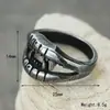 Anel geométrico retrô punk gótico antigo moderno para homem atacado europeu e americano ins hip hop anel de aço titânio