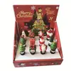 Caixa Display com 12 Rolhas de Vinho de Resina Natalinas Transfronteiriças Sortidas Caixa de Presente para Lembrancinha de Festa Acessório para Vinho Suprimento