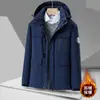 Chaqueta de algodón de calidad real engrosada con felpa para hombre 2026 nueva chaqueta de trabajo de longitud media multibolsillos a prueba de viento