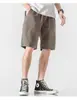 Moda de Verano para Hombre, Pantalones Cortos Cargo de Sarga con Personalidad Retro, Pantalones Cortos Ligeros de Negocios Casual, Holgados, Transpirables, hasta la Rodilla