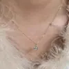 Colar Duplo Trevo de Quatro Folhas para Mulheres Prata S925 Banhado a Ouro 18K Design de Nicho Ins High-End Minimalista Exquisito Corrente para Clavícula