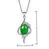 Colgante vintage de calcedonia con incrustaciones para mujer, colgante de jade verde hueco, colgante de ágata, colgante de jaspe fino y agradable.