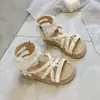 Sandalias Romanas para Niñas con Suelas Suaves, Nuevos Zapatos de Princesa para Niños Mayores, Zapatos de Playa para Niños, Lazo de Perla de Verano 2026