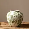 Conjunto de três vasos de cerâmica grossa retrô estilo wabi-sabi, potes de cerâmica branca artesanais com acabamento envelhecido, adequados para sala de estar de pousada, arranjo de flores secas, peça decorativa