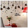 Nuevas decoraciones colgantes de luz de calabaza de Halloween, pegatinas removibles, pegatinas para decoración de pared de fondo de escaparate de tienda de vidrio