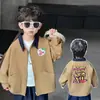 Ropa para niños, ropa de abrigo para niños, colección primavera/otoño, nuevo estilo 2026, chaqueta retro americana, top estampado color-block para niños, moderno