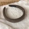 Diadema de lana con patrón de espiga para otoño e invierno para mujer, estilo coreano, chic para el día a día, con acolchado de esponja para realzar la coronilla, antideslizante y cómoda de llevar.
