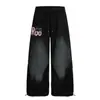 Marca de Tendencia Jiayiku Otoño 2025 Nuevo Pantalón de Chándal Paracaidista Retro Americano para Hombres y Mujeres Suelto Caído Pierna Ancha