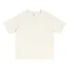 250g 32 Fios Fio Duplo Algodão Puro Marca da Moda Ombro Caído Gola Redonda Manga Curta Camiseta Casual Cor Sólida Unissex Estampada Direto da Fábrica