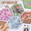 Pegatinas de Paisaje Tridimensional 3D Sin Cortar Material para Diario de Mano de Niñas y Niños Pegatinas de Escena a Microescala de Descompresión Cabaña DIY