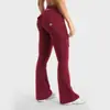 Calça Yoga Bolsos Workwear Amazon Transfronteiriça Calça Flare Feminina Levanta Bumbum Esportiva Justa Calça Fitness Yoga Micro Flare