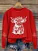 [Código Europeo Transfronterizo] Sudadera de Vaca de las Tierras Altas de Lune Western Crewneck