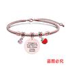 Pulsera Europea y Americana Transfronteriza Acero Inoxidable Pulsera Hueso de Serpiente Día del Maestro Manzana Roja Conmemorativa Regalo Festivo Pulsera Grabable