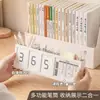 Suporte de livro multifuncional para colocar livros na mesa, porta-livros de mesa, cronômetro regressivo, porta-canetas para autodisciplina, armazenamento de livros e ferramenta de fixação de livros